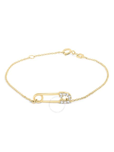 Haus Of Brilliance - Haus of Brilliance 10K Yellow Gold 1/10 Cttw Diamond Paperclip Charm Adjustable Link Bracelet - 7.25