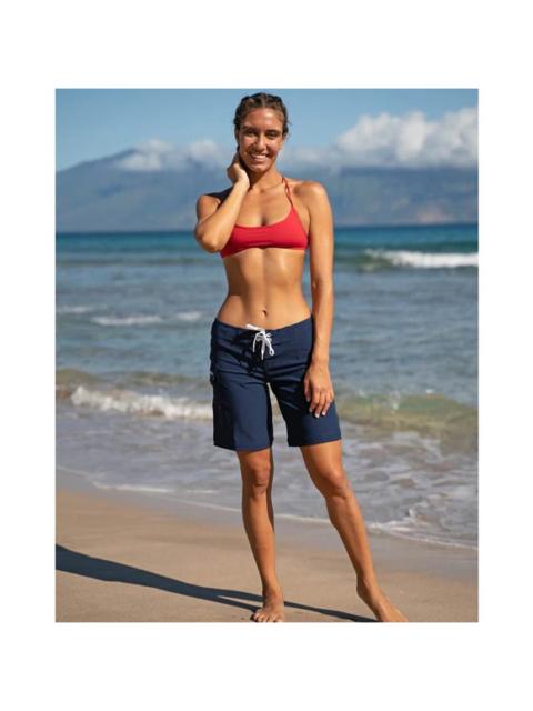 Maui Rippers 9" Hawaiian Navy Blue Classic Surf Board Shorts Size 12