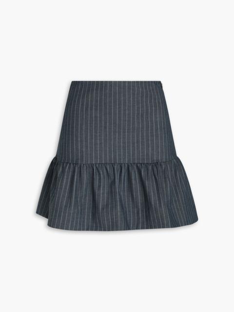 GANNI Pinstriped twill mini skirt