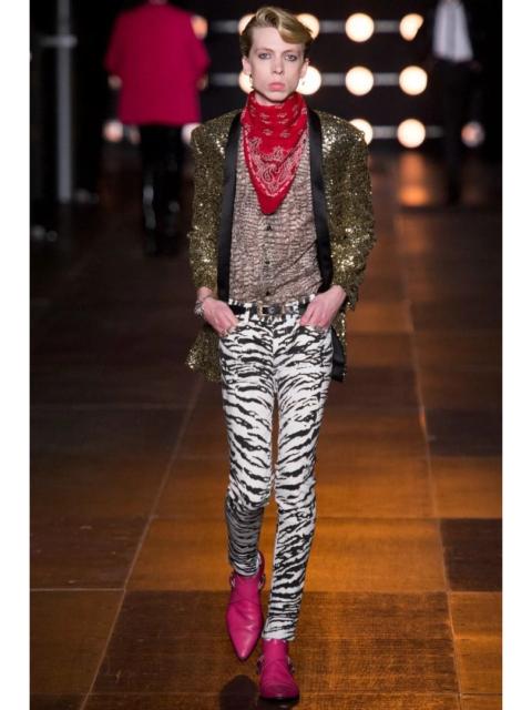 SAINT LAURENT SLP - Hedi Slimane - S/S 14 - D02 Zebra-Print Denim Jean