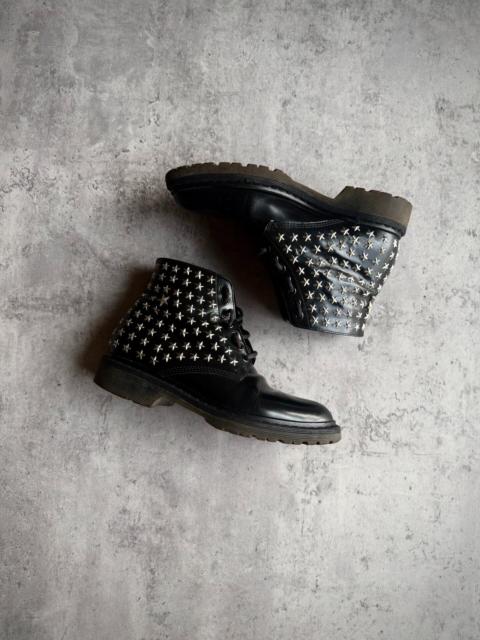 SAINT LAURENT Saint Laurent Paris 15AW Star Stud High-Top Biker Boots by Hedi Slimane