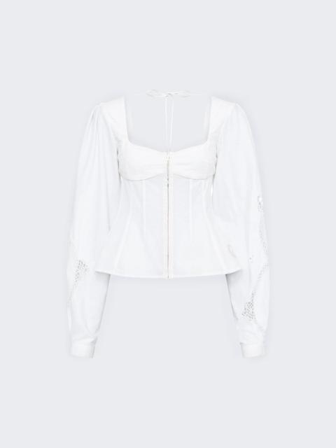 Marine Serre Regenerated Household Linen Shirt Blouse White