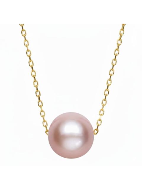 Other Designers Belacqua AAA Freshwater Cultured 8.0-9.0mm Pink Pearl 18" InchesPendant Necklace in 14K Yellow Gold