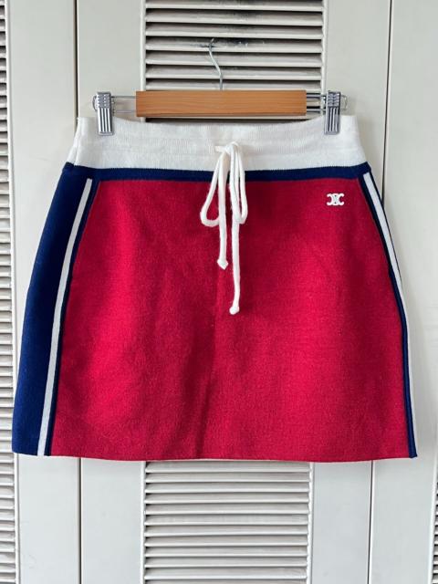 CELINE Celine Arc de Triomphe logo knit midi skirt