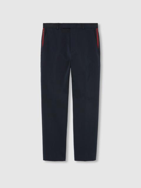 GUCCI Cotton gabardine pant with Web