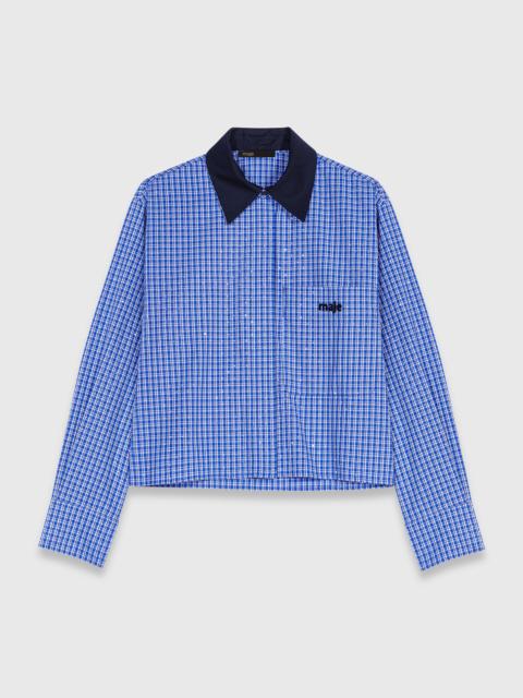 maje Removable collar rhinestone shirt