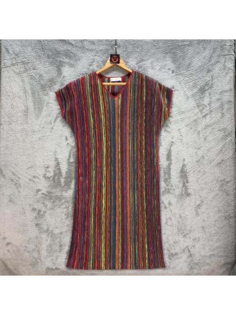Designer - Vintage Rossana Orlandi Multicolor Pleated Dress #6437-67