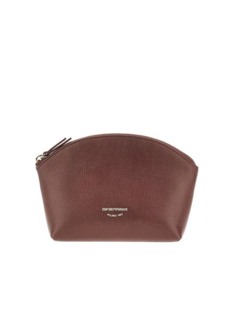 EMPORIO ARMANI Emporio Armani Grained Leather Pouch Red