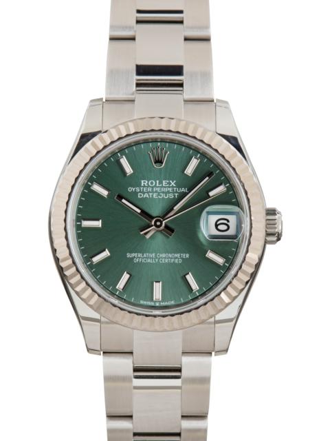 Ladies Rolex Datejust Ref 278274 Mint Green Dial