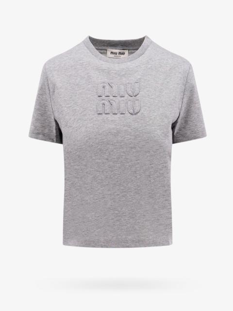 Miu Miu Woman T-Shirt Woman Grey T-Shirts