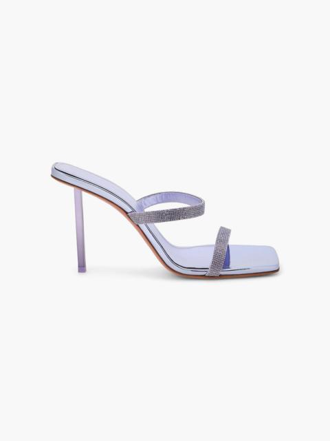 Amina Muaddi Rih crystal-embellished mirrored-leather sandals