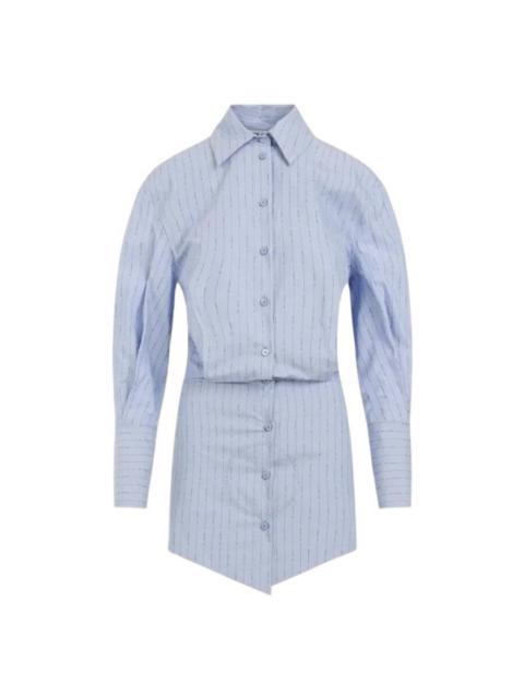 The Attico Silvye Layered Cotton Mini Shirt Dress