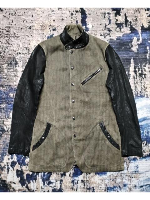 Other Designers Isamu Katayama Backlash Herringbone Twill Leather Sleeve