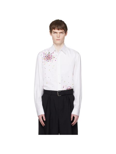 Dries Van Noten White Sequinned Shirt
