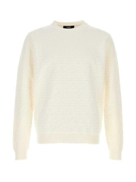 FENDI Fendi Men White Cotton Sweater