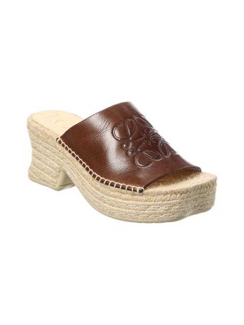 Loewe Loewe Petal Leather Espadrille Platform Sandal