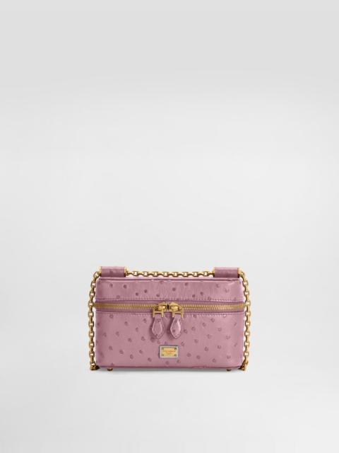 Dolce & Gabbana Sicily small shoulder bag in polished ostrich leather