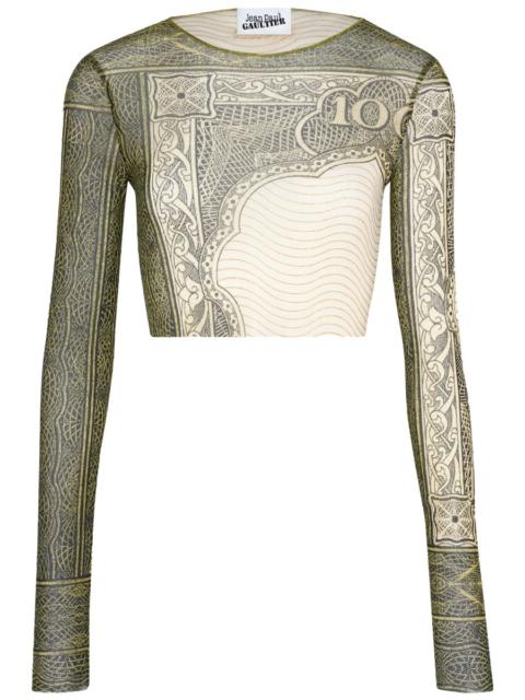 Jean Paul Gaultier LONG SLEEVE TOP WITH CARTOUCHE PRINT