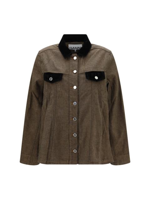 GANNI Ganni Women Neppy Denim Overshirt
