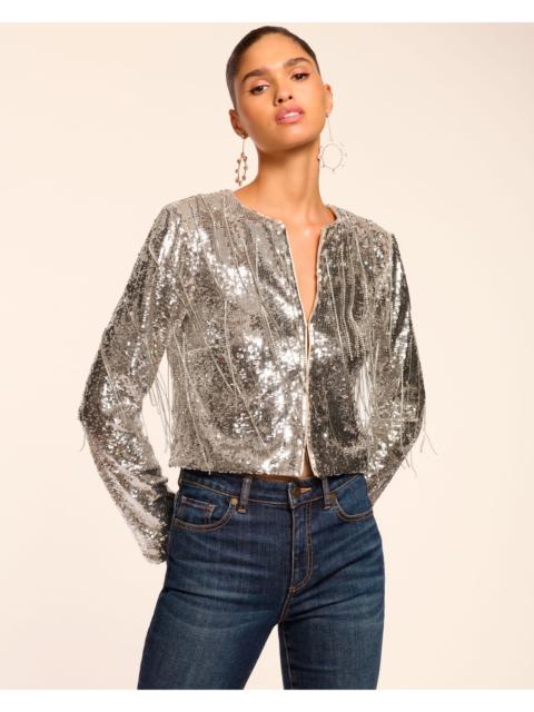 RAMY BROOK Sapphire Sequin Fringe Jacket