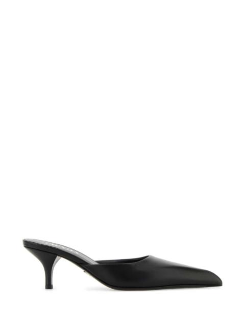 Prada Women Black Leather Mules