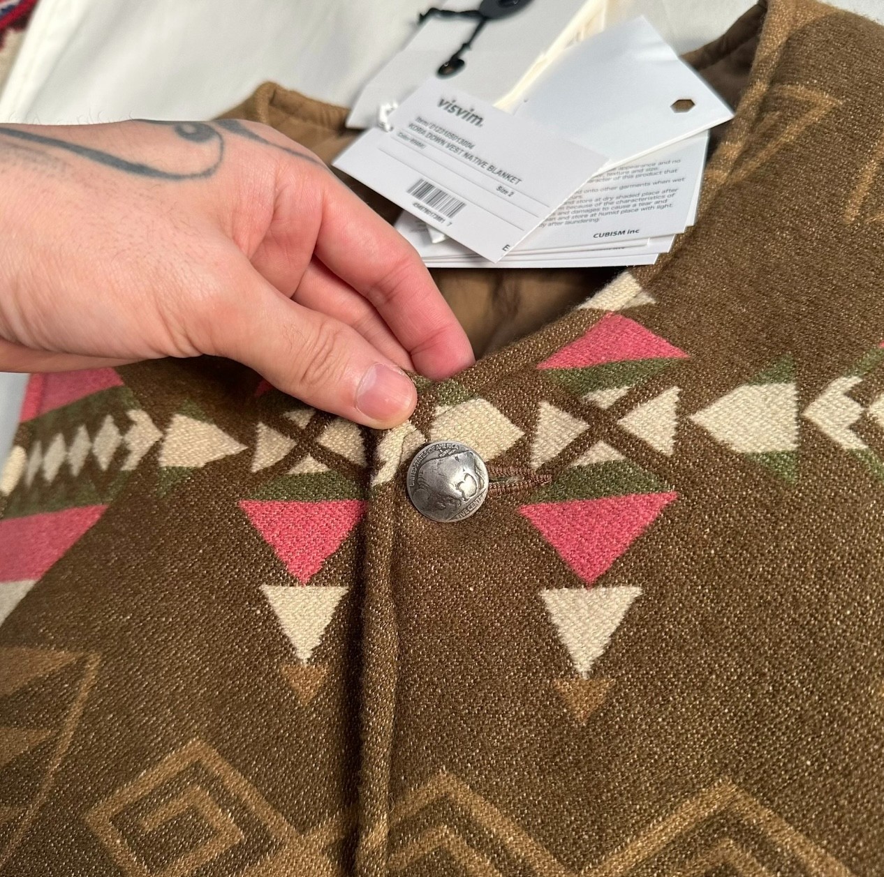 visvim KORA DOWN VEST NATIVE BLANKET KORA DOWN VEST | Visvim