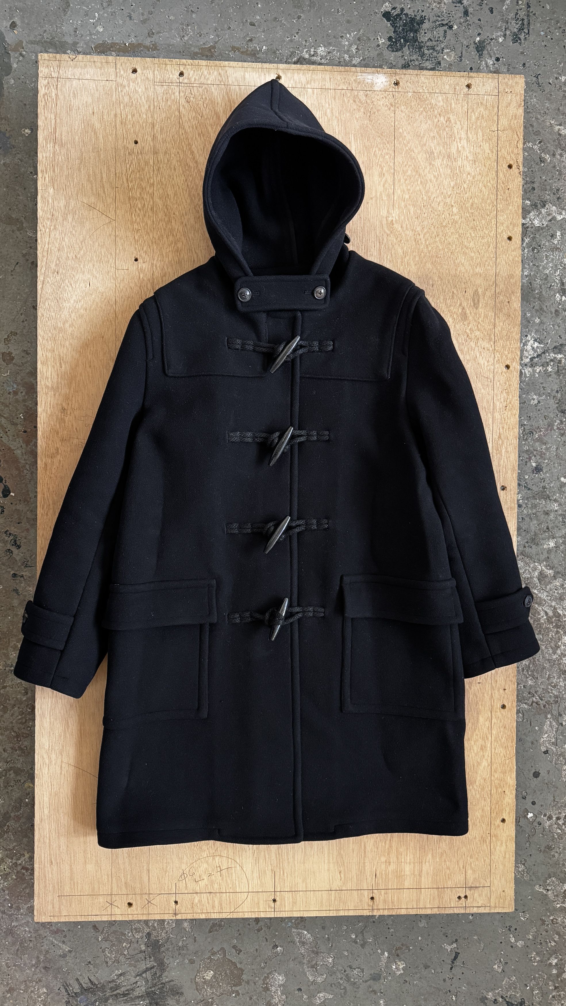 AURALEE 3 . HEAVY MELTON DUFFLE COAT . BLACK . A6AC01HM | aabsaaraa |  REVERSIBLE