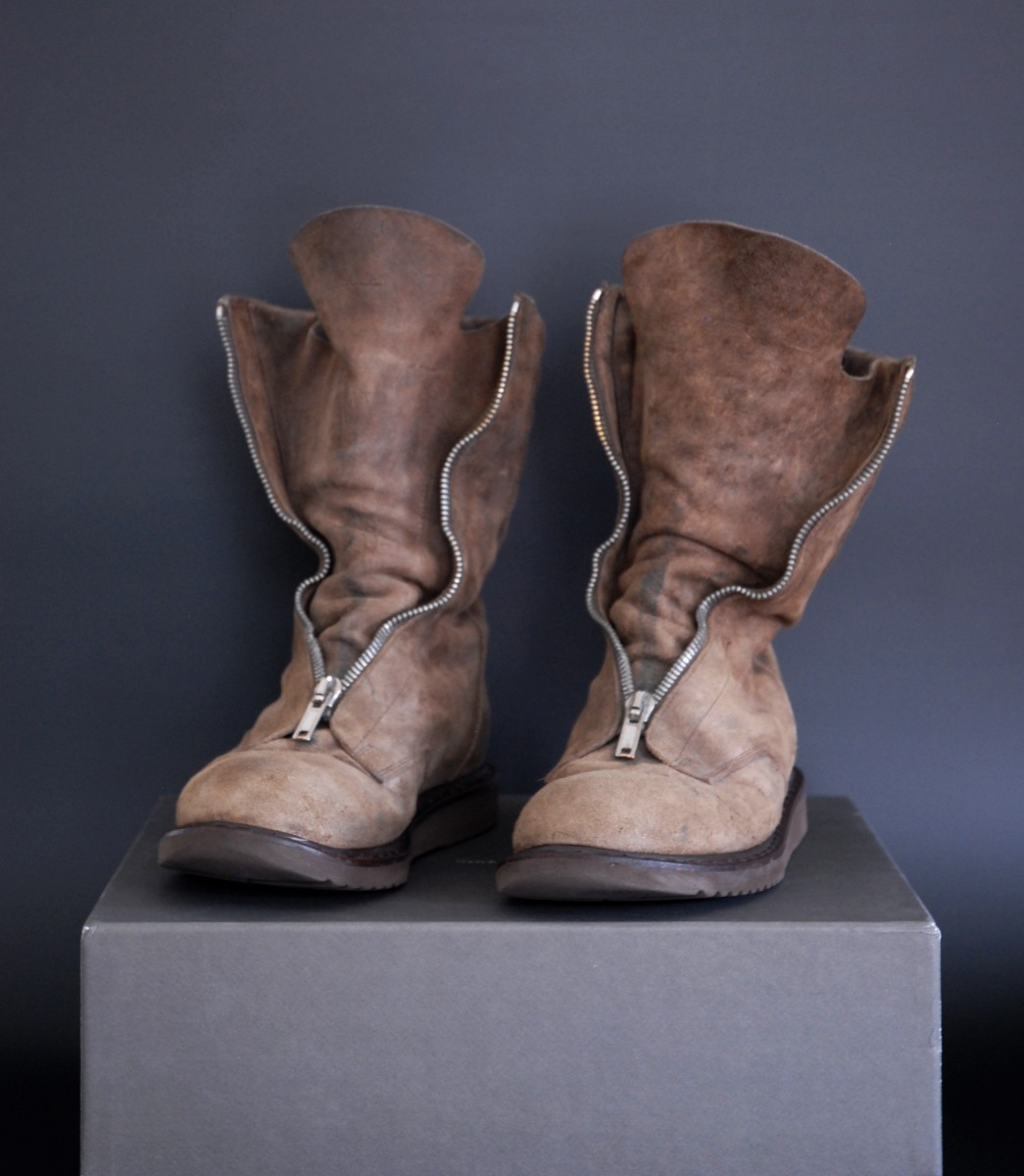 Rick Owens F/W 11 LIMO Brown Blistered Leather Mohawk Boot