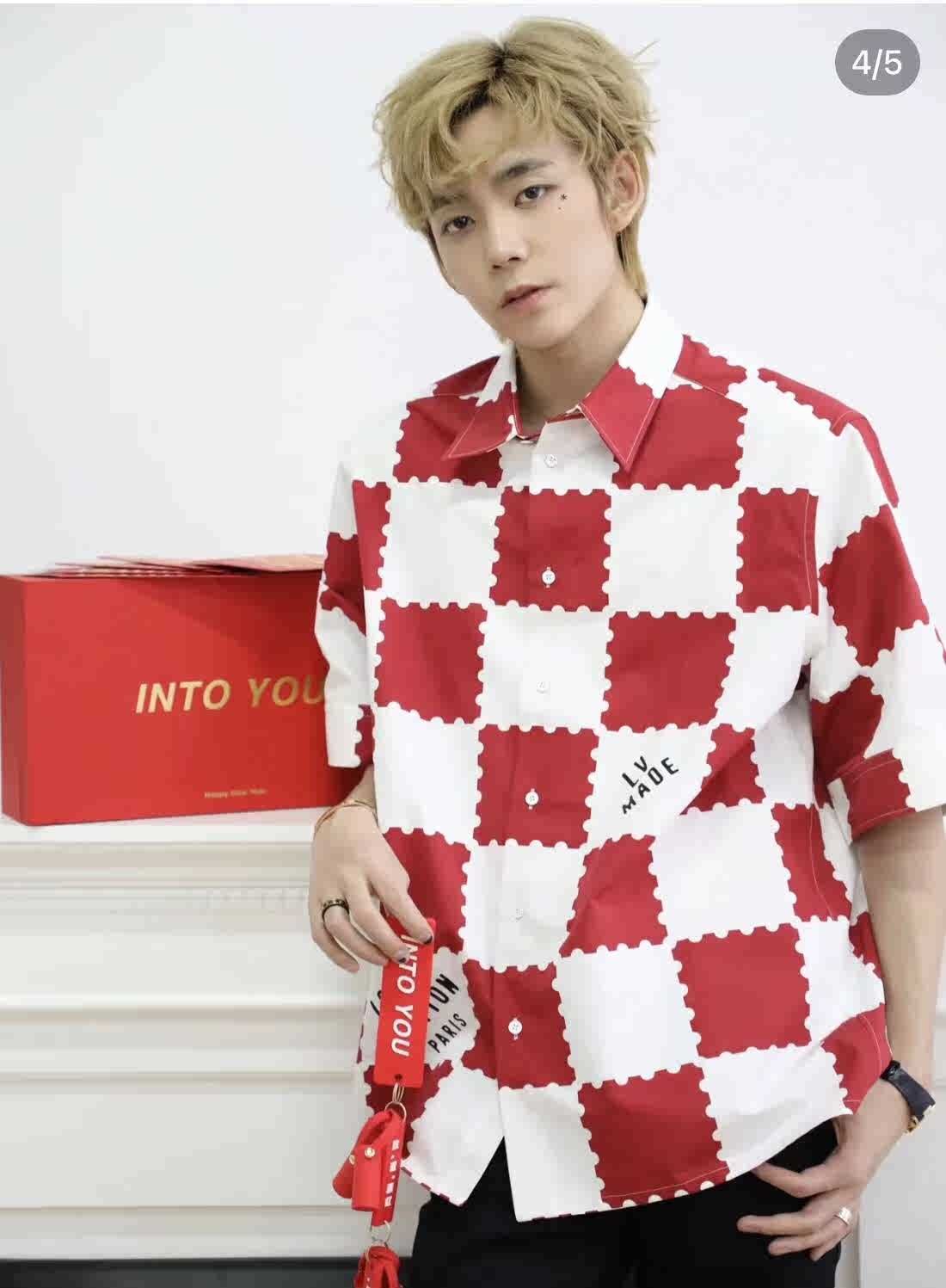 louis vuitton×nigo ダミエシャツ　Mサイズ Louis Vuitton x Nigo Damier Shirt Dark Ocean Men's - FW21 - US