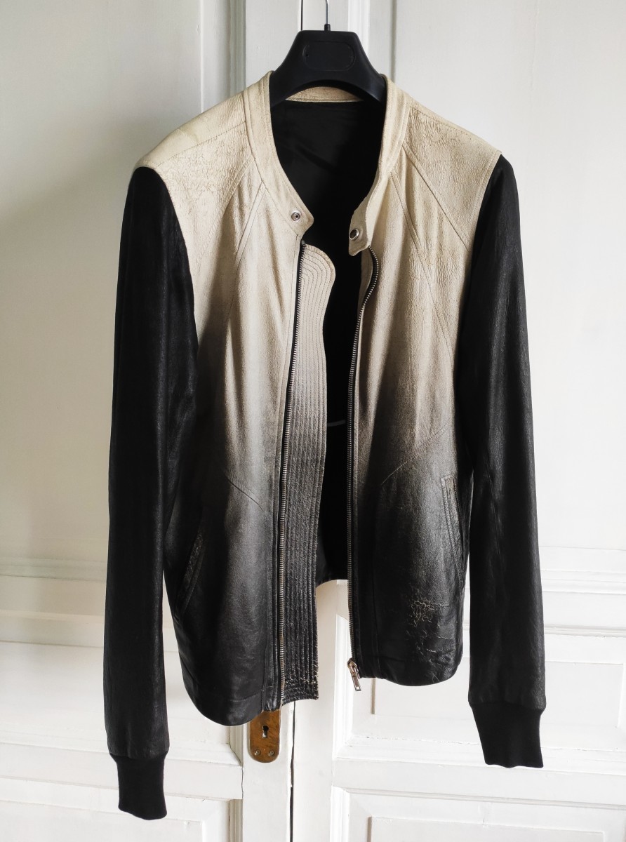 Rick Owens GRAIL! Gradient Intarsia leather jacket