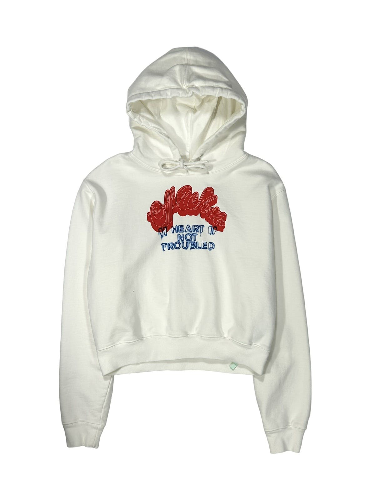 Off white heart not troubled hoodie sale