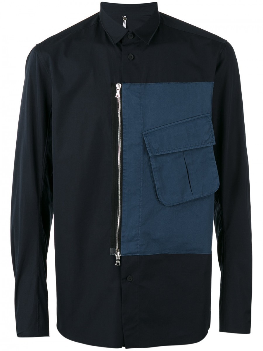 OAMC Panel Overdye Button / Zip Up Cargo Pocket Shirt SS17 $800 