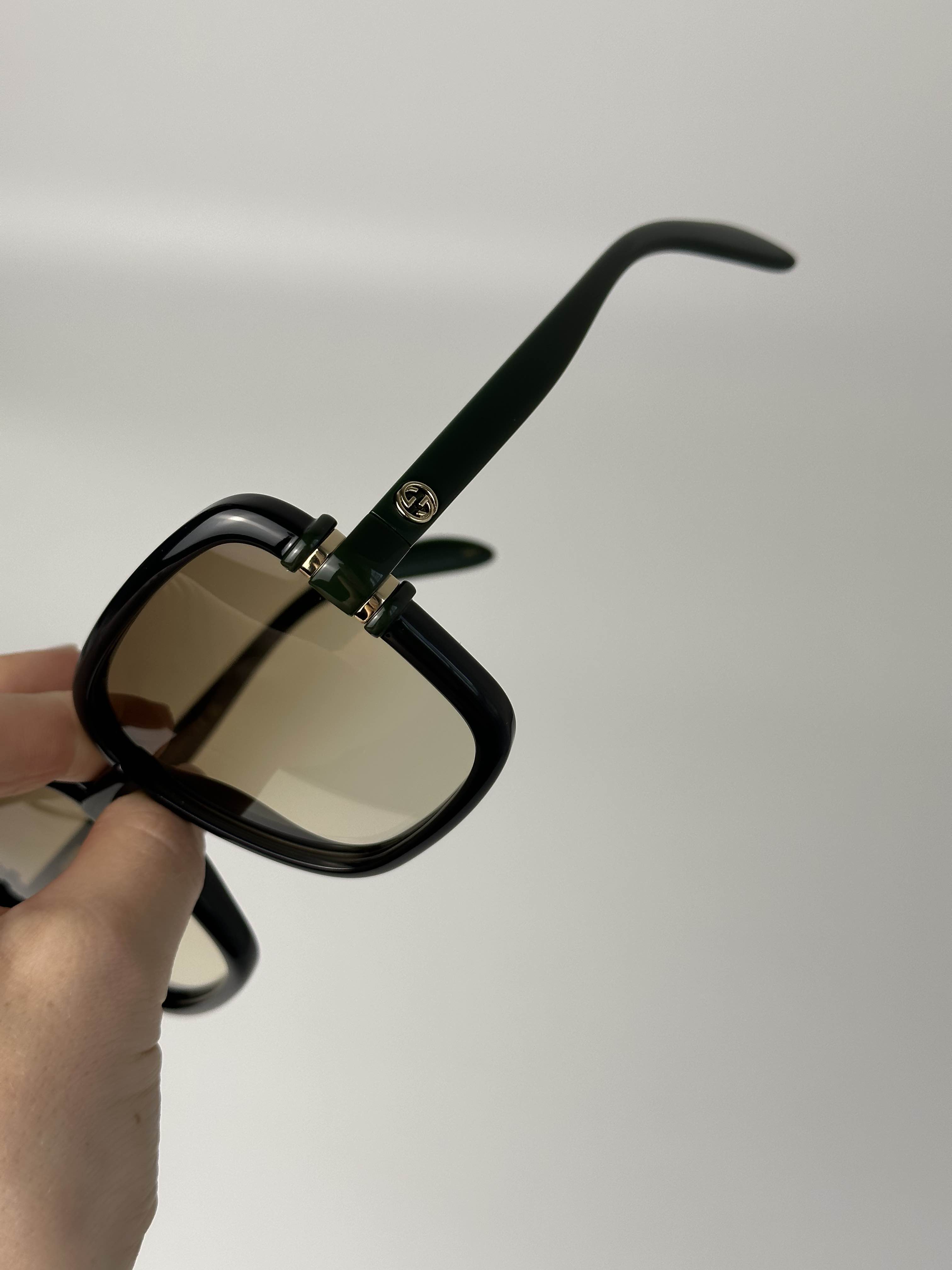 GUCCI GG1066S 003 59-16 140 L Sunglasses GUCCI BRAND NEW GUCCI GG1066S 003 Black/Green/Brown Women  main image 3