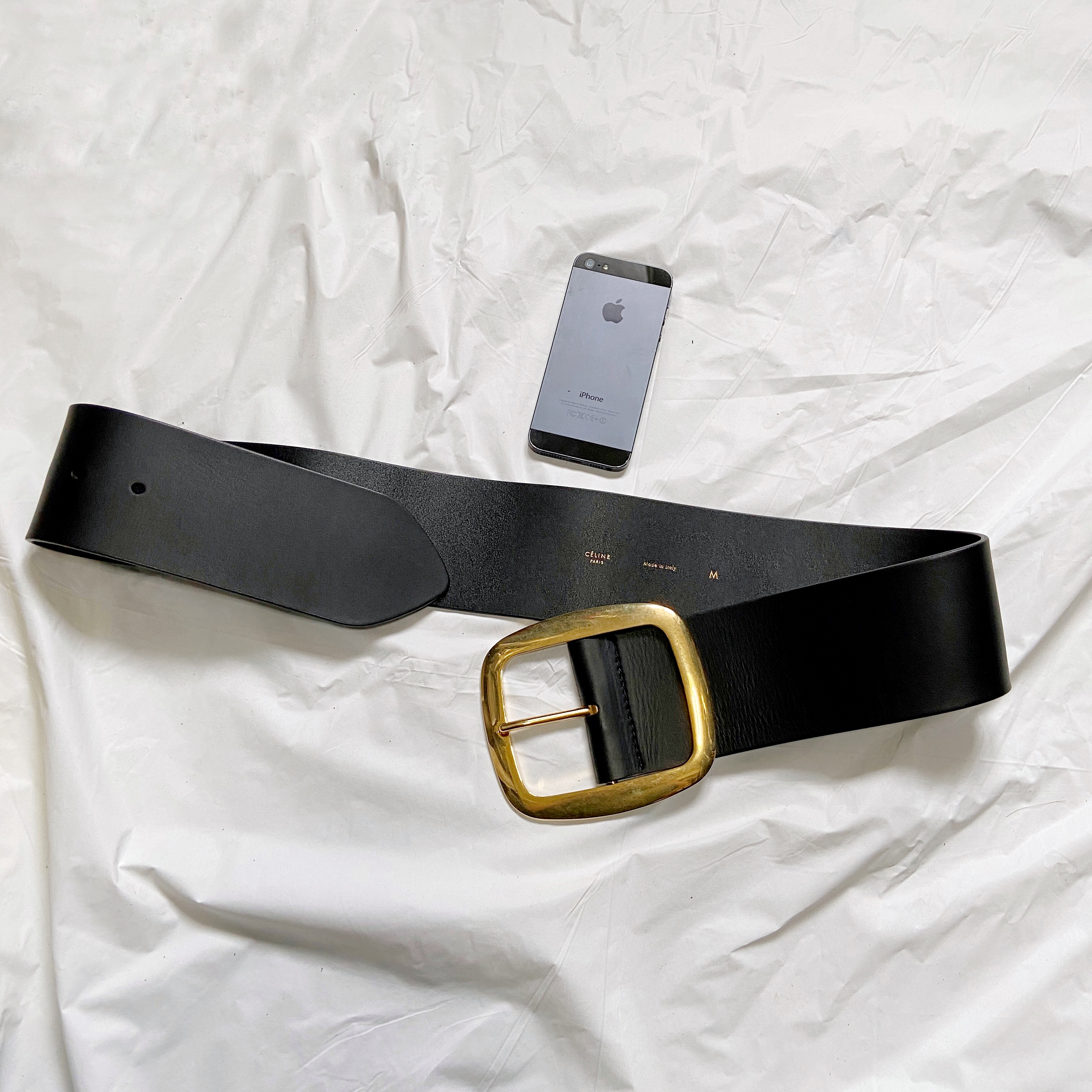 CELINE Céline Phoebe Philo 2012 Large Gold Buckle Corset Belt