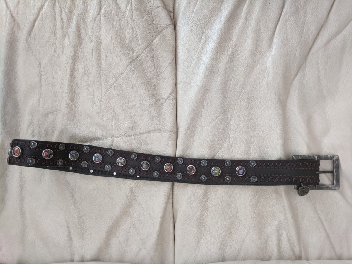 NUMBER (N)INE Handmade Flower Stud Belt | battlebarkin | REVERSIBLE