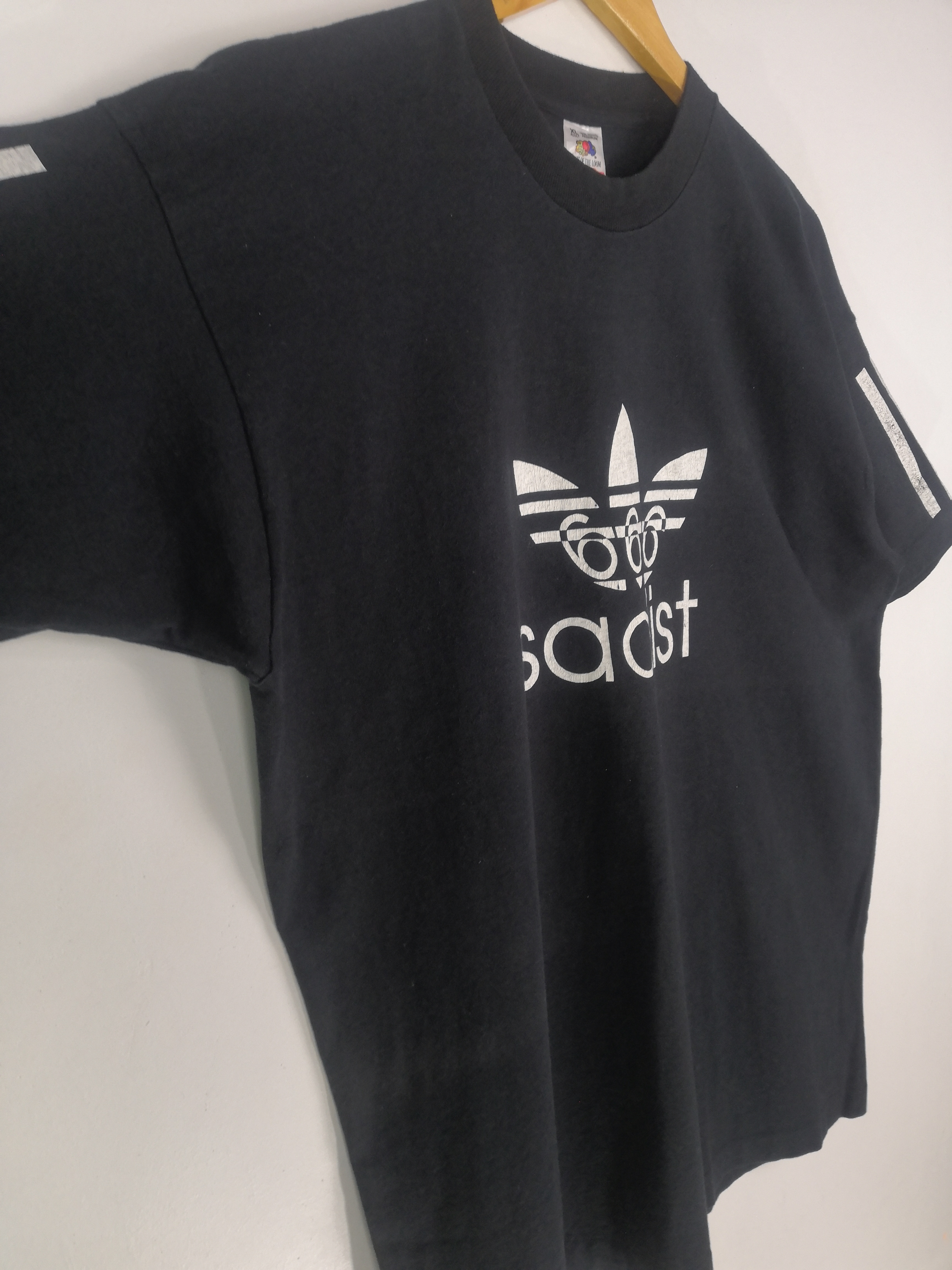 adidas Vintage 90s Sadist 666 Adidas Trefoil Tee Big Logo Shirt