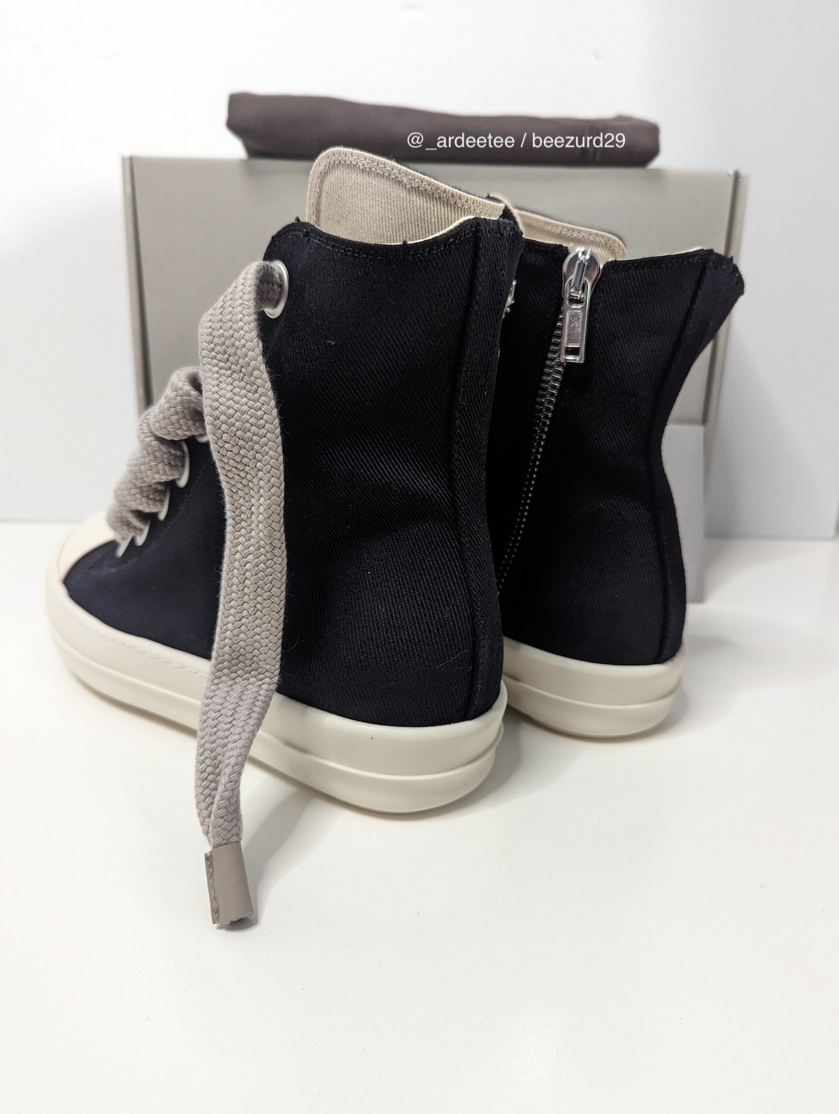 Rick Owens *NEW* BLACK JUMBO LACE HIGH RAMONES 42 | ardeetee