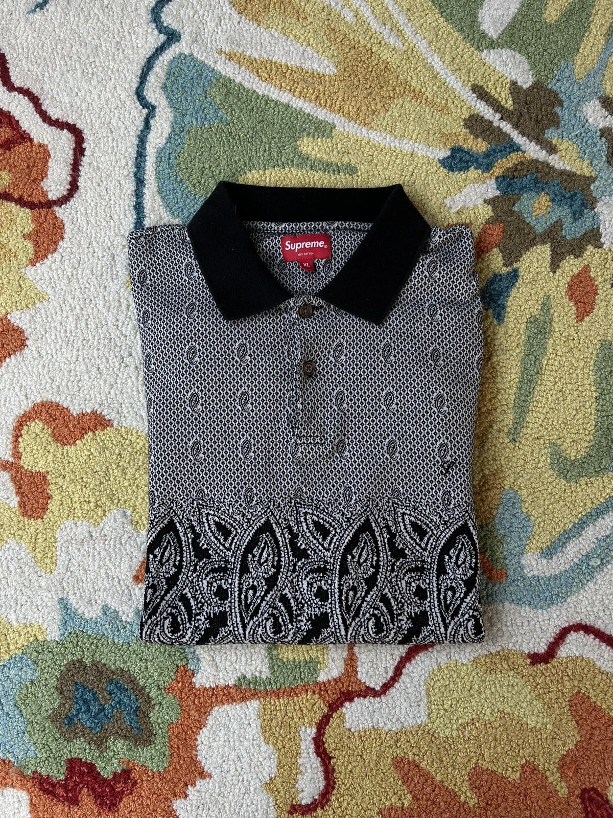 トップス supreme Paisley Polo Supreme Supreme Paisley L/S Polo FW16 Black | kchype
