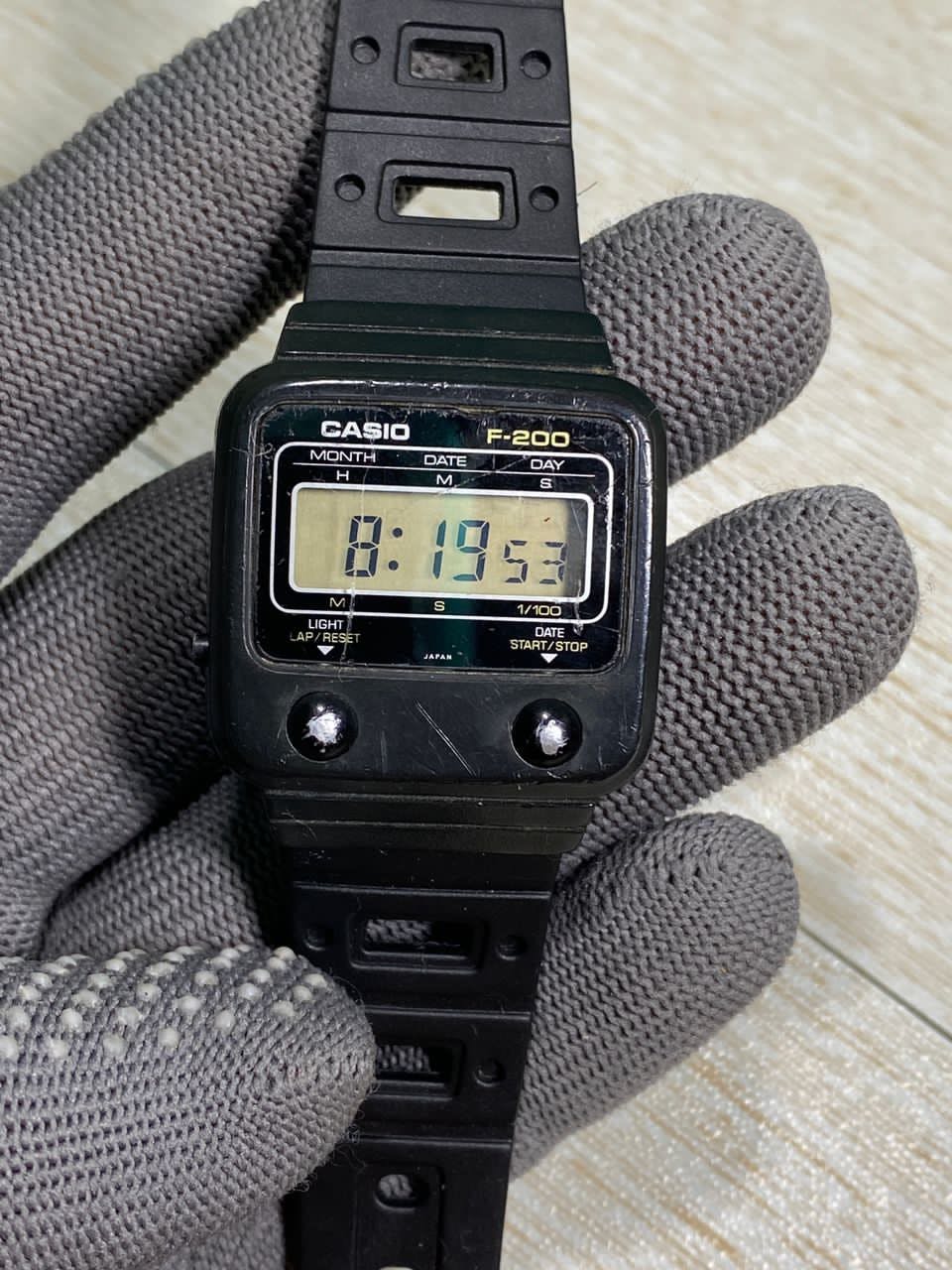 Other Designers Casio Vintage 1980 s F 200 Runners watch module 55 sat REVERSIBLE