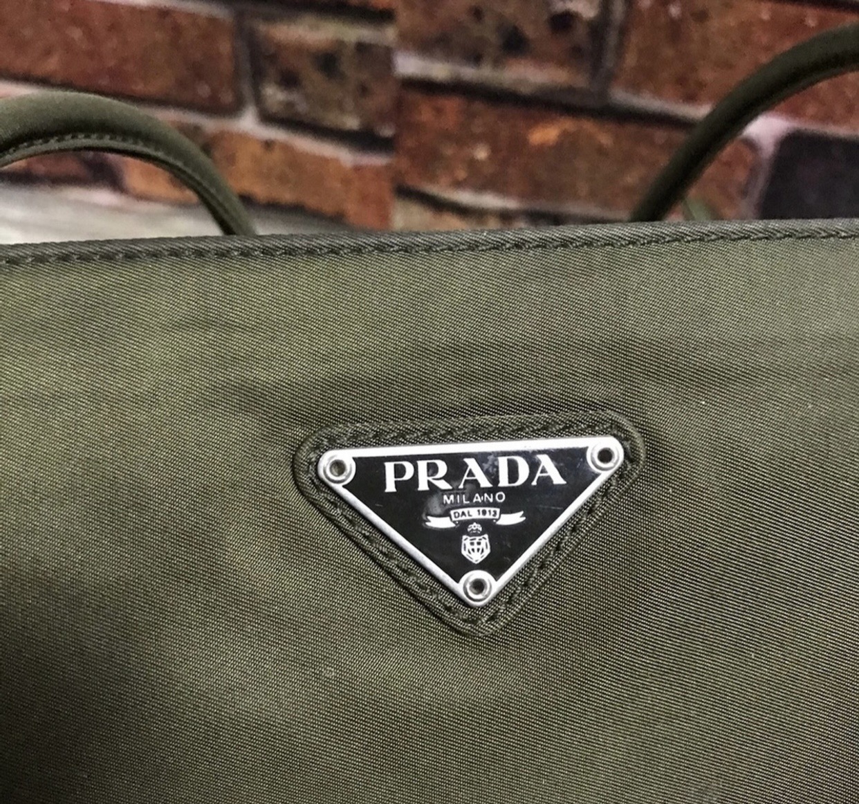 Olive green prada bag best sale