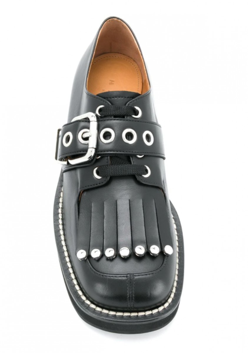 【MARNI】 LACED UP Black nappa leather Pablo lace-up sneaker | Marni