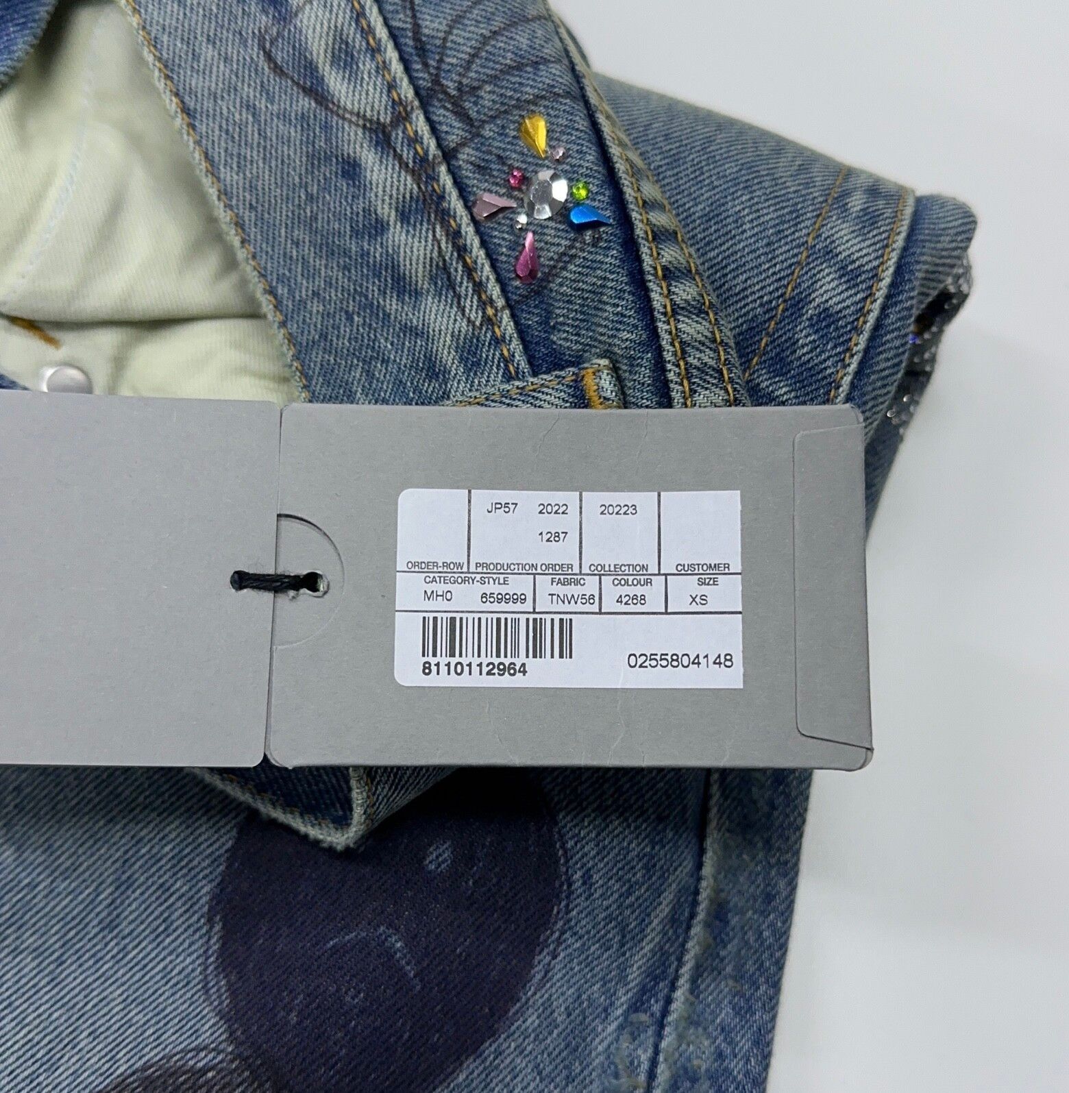 BALENCIAGA balenciaga rhinestone baggy distressed jean