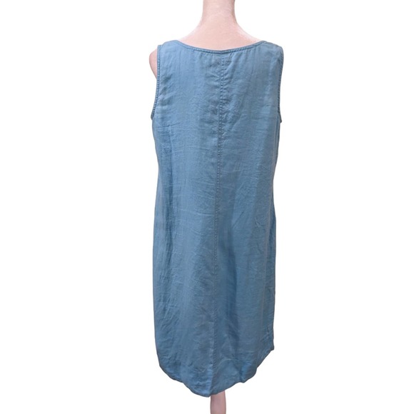 Other Designers J. Jill Sleeveless Blue Love Linen Shift Dress Small |  rebeccapaigevintage | REVERSIBLE