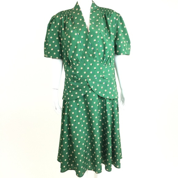 green emerald velvet dress Eshakti Mint Green Floral Long Sleeve Midi Dress