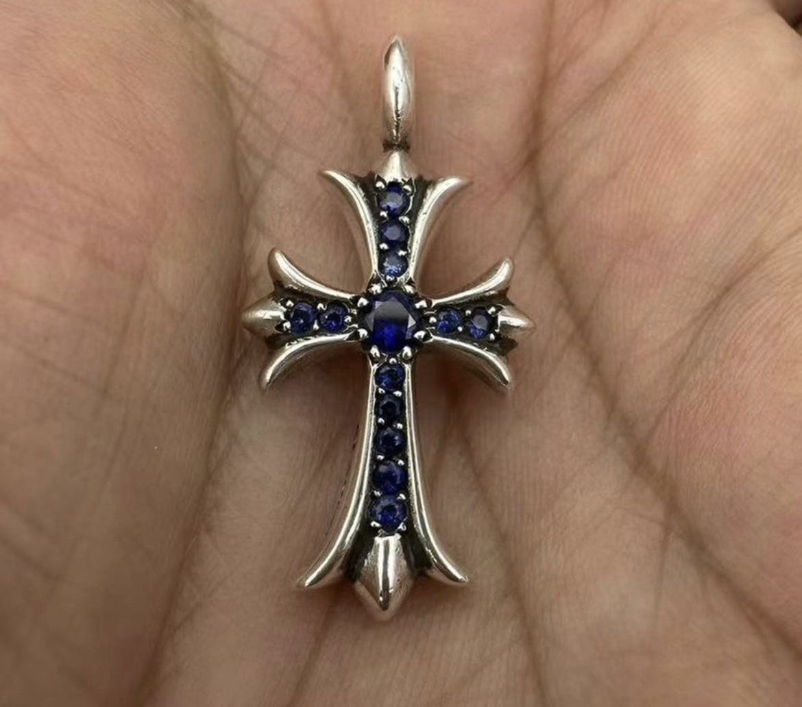 ★Chrome Hearts★Silichrome CH Cross Pendant Blue★大人気★ ☆大人気☆Chrome Hearts Silichrome CH Cross Pendant (CHROME