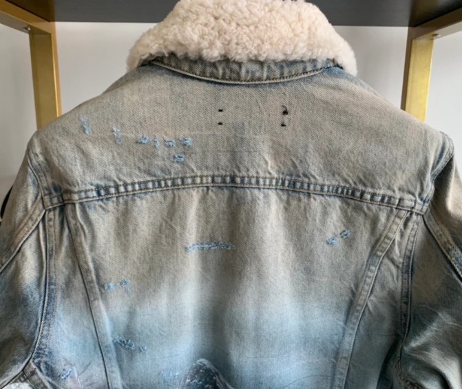 AMIRI 19FW Shearling Collar Wolves Denim Jacket lukaspicniak