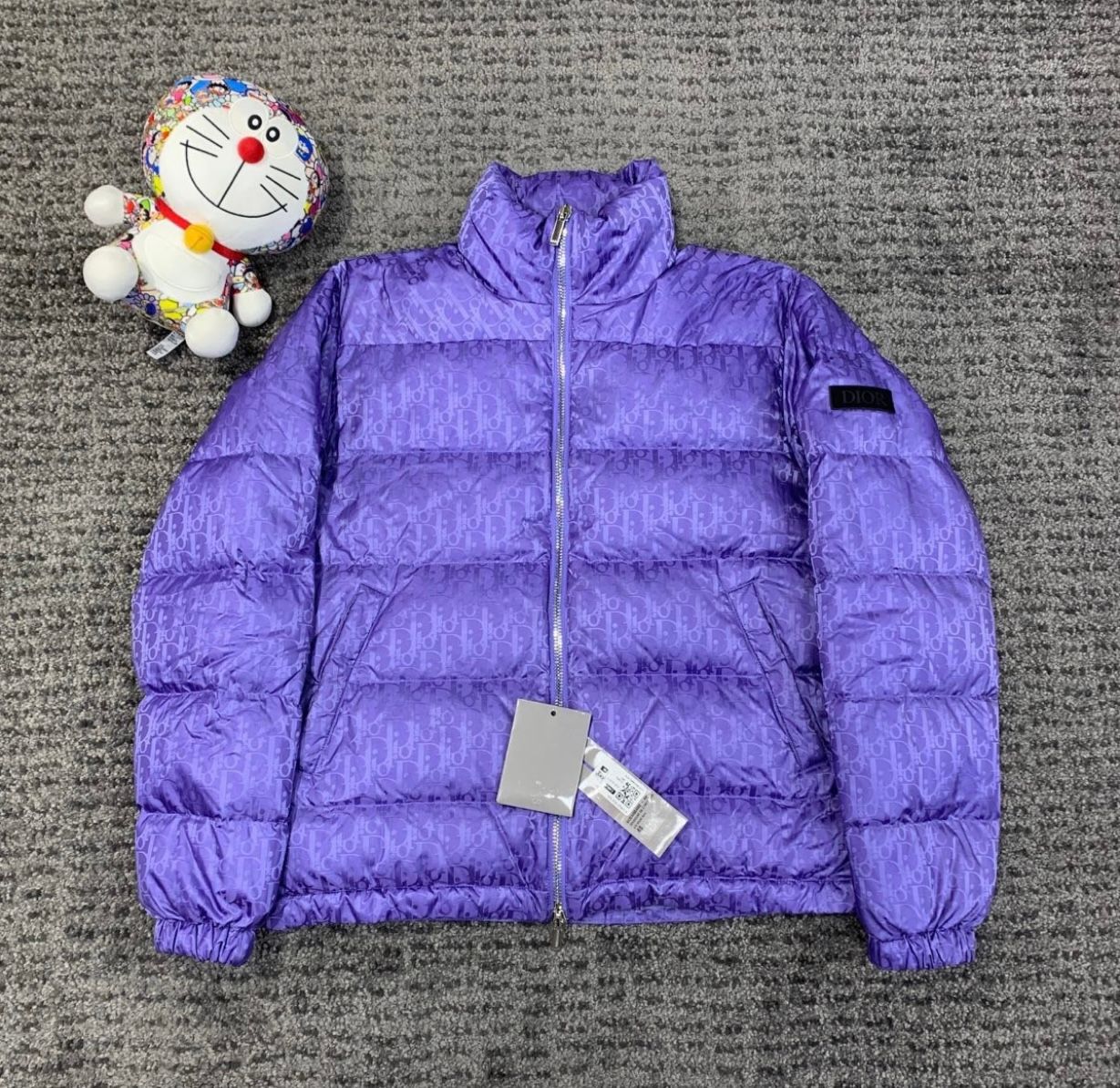 Dior Dior Oblique Down Jacket Purple Nylon Jacquard