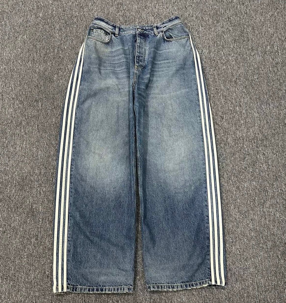 【Sale】 balenciaga adidas baggy denim XS Adidas × Balenciaga Balenciaga Adidas Blue Baggy Denim | Grailed