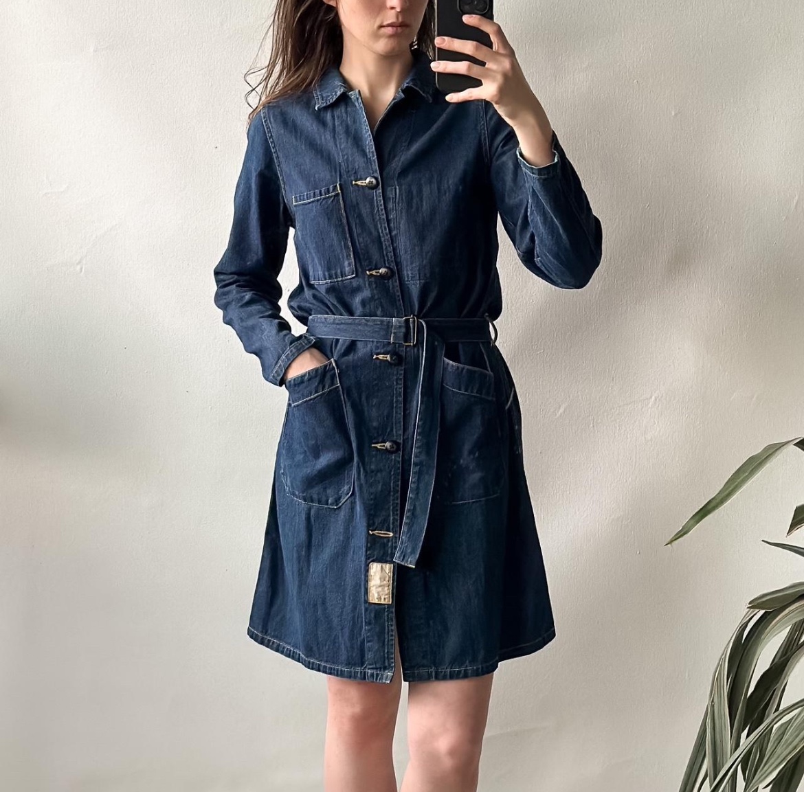 white christmas dresses Denim Trench Coat Dress – My Sister's Stuff Boutique main image 0