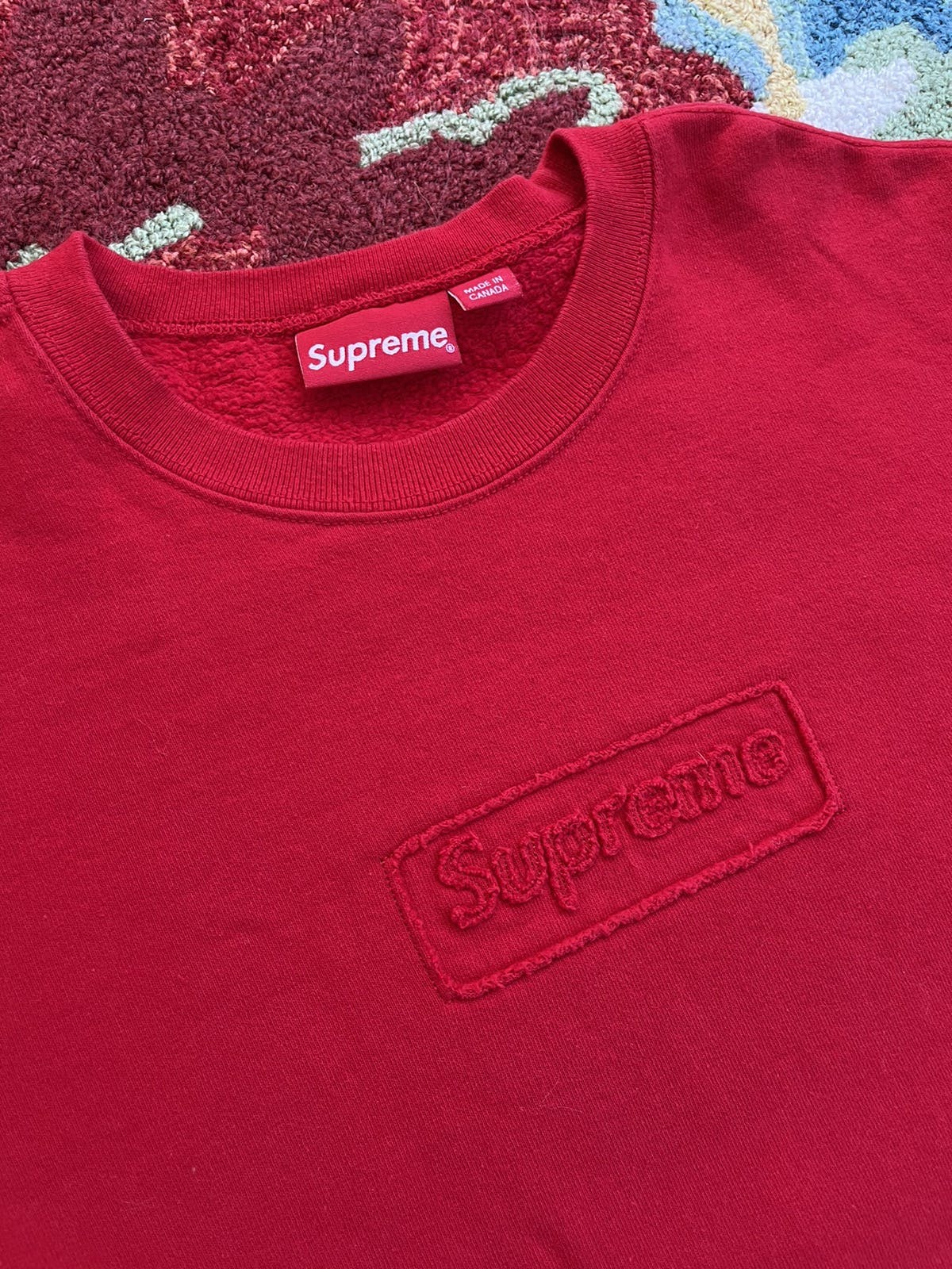 Supreme Cutout Logo Crewneck RED Mサイズ Supreme Underline Crewneck (SS20) - $138